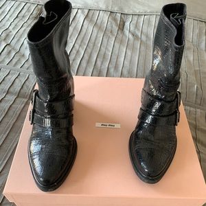 Mui Mui black leather boots Sz 5.5